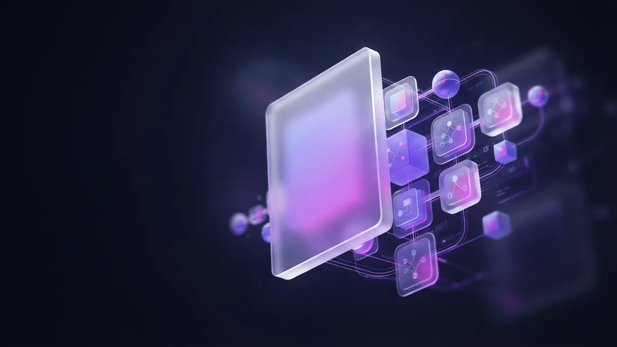 Breaking an epic into stories One large work unit divides into smaller linked modules against a dark indigo backdrop