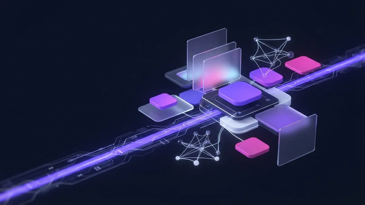 Geometric evolution of agile methods Abstract geometric timeline showing the growth of agile methods in violet tones