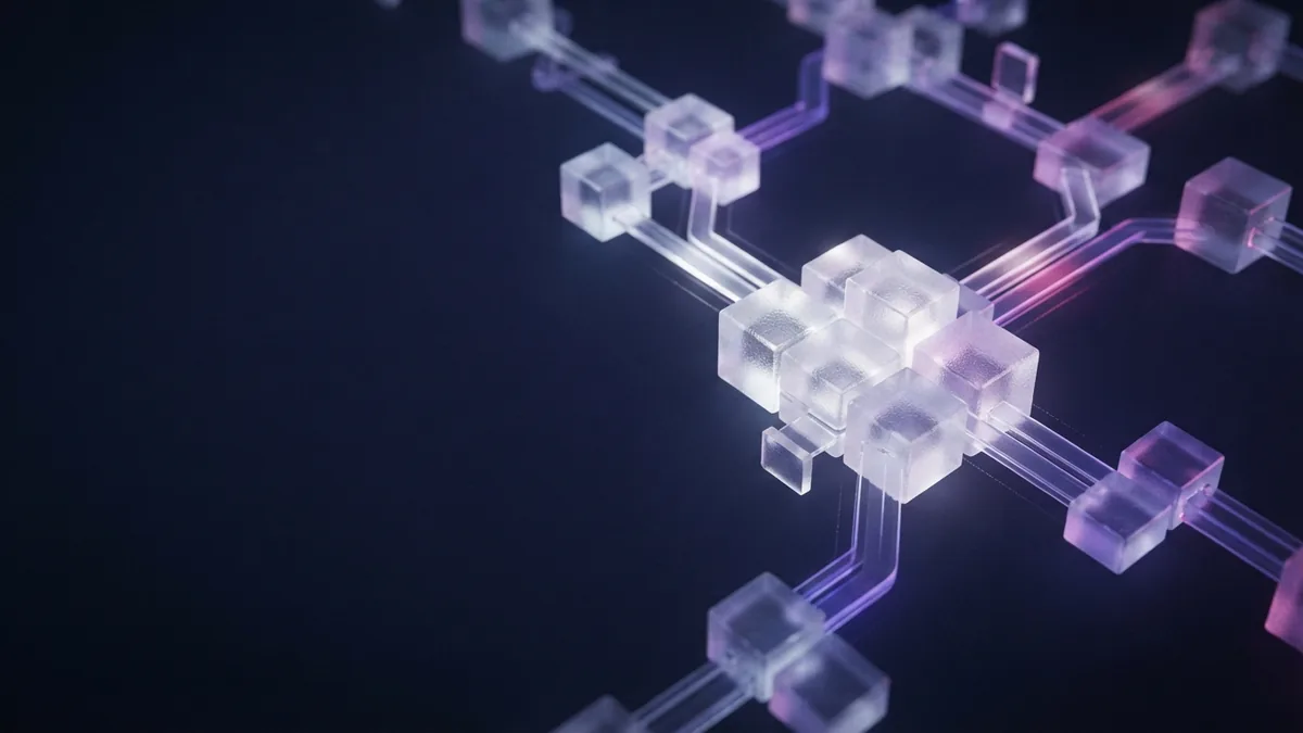 Abstract modular 3D structure showing flexible app development methods