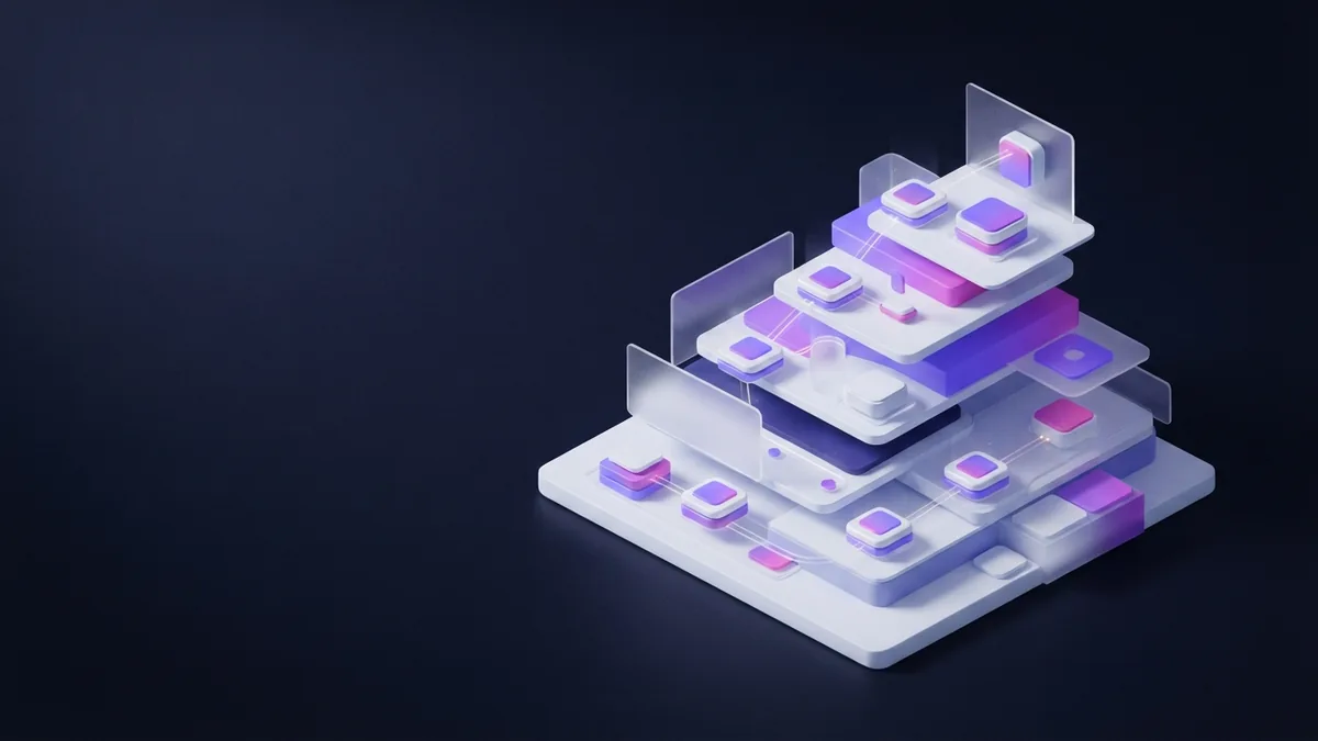 Layered abstract platforms and linked modules suggesting growth in DevOps career opportunities