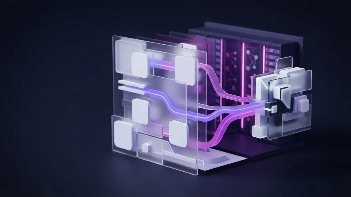 Abstract layered structure showing how front-end and back-end systems connect