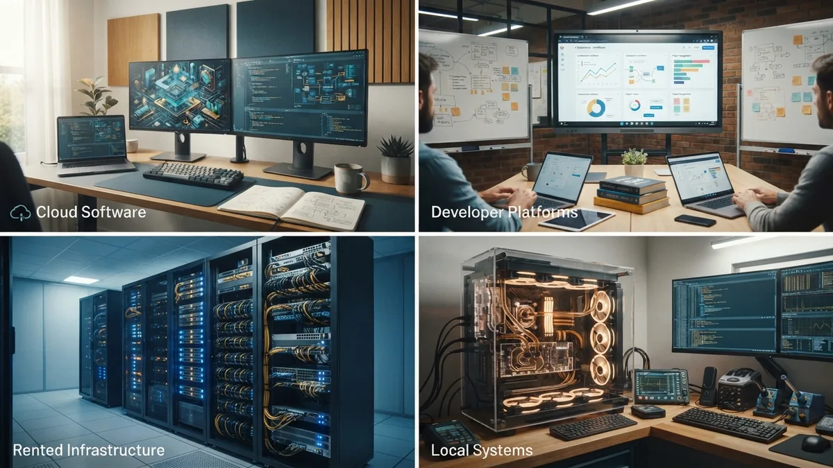 Software delivery model comparison Comparison of cloud, platform, infrastructure, and local software systems